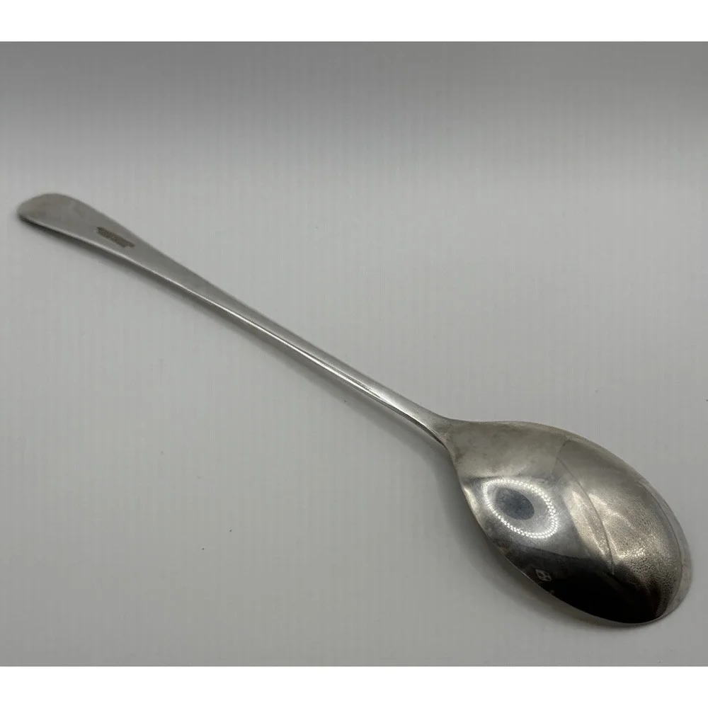 Vintage Set 2 English Silverplate Salad Serving Spoon & Fork Shell Pattern VGUC